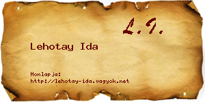 Lehotay Ida névjegykártya